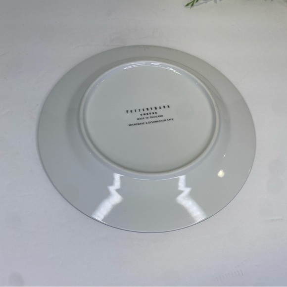 POTTERY BARN Cheese Plate BRIE Black Rim 7 3/4" Dishwasher Microwave Safe - Picture 3 of 5